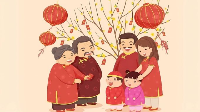 Hình nền background Tết 2026 gia đình sum vầy