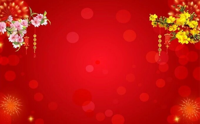 Hình nền background Tết Bính Ngọ 2026 màu đỏ rực rỡ