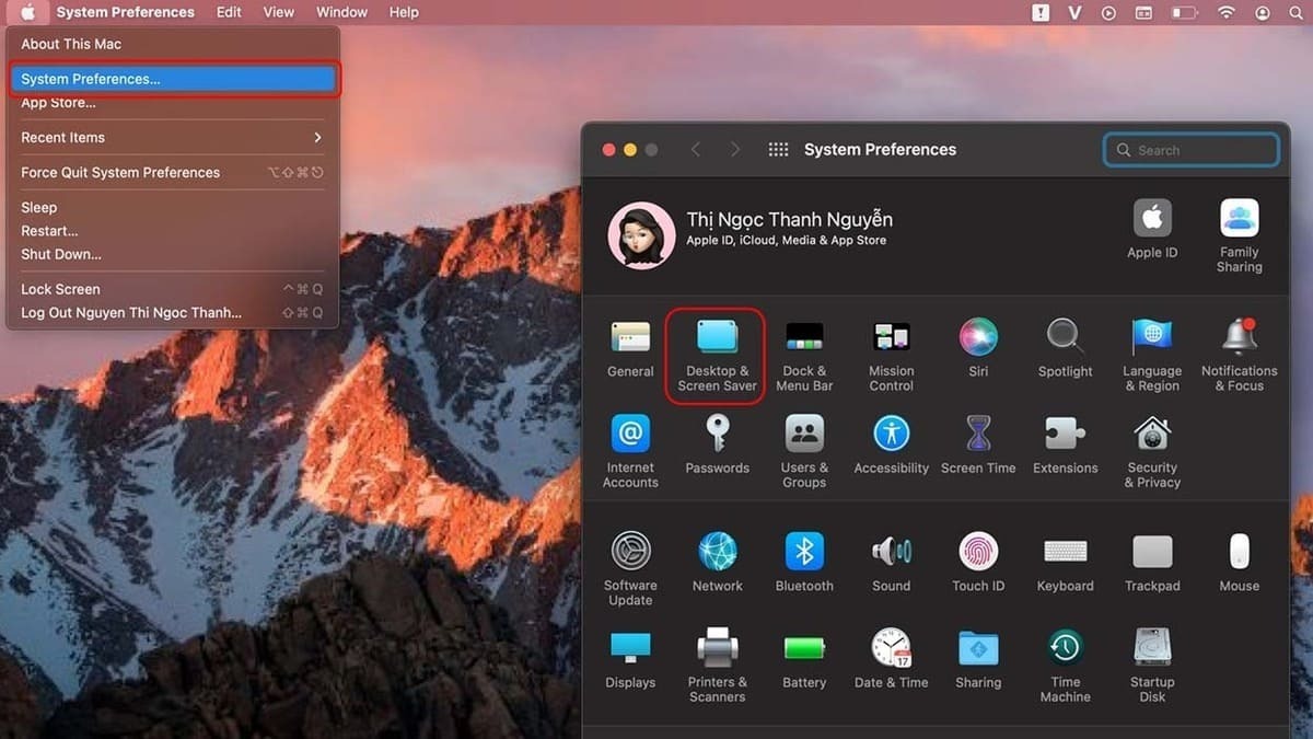 Cài đặt hình nền may mắn cho Macbook - bước 1 và 2