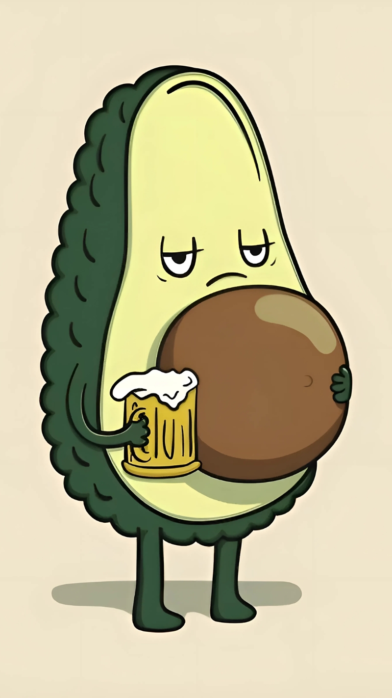 Hình nền quả bơ uống bia