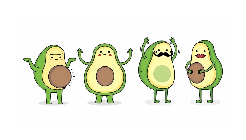 Hình nền quả bơ cute cho máy tính