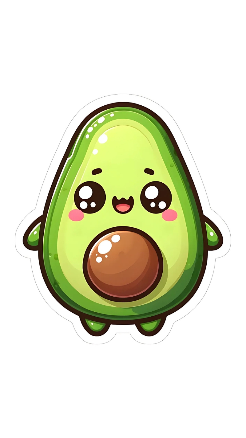 Hình nền quả bơ chibi