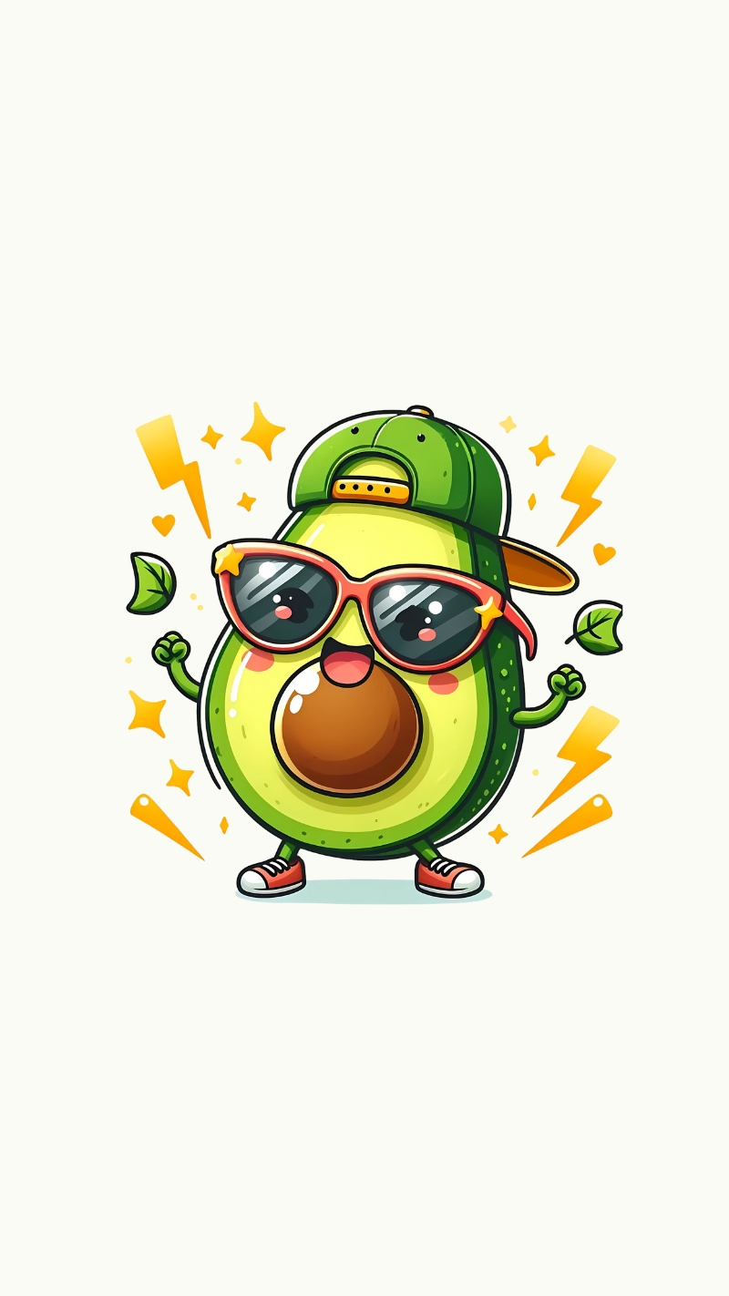 Hình nền quả bơ đáng yêu