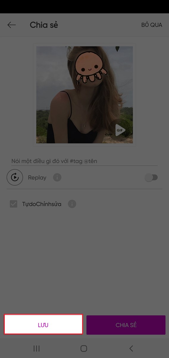 chọn nút mũi tên hướng qua phải (➔)
