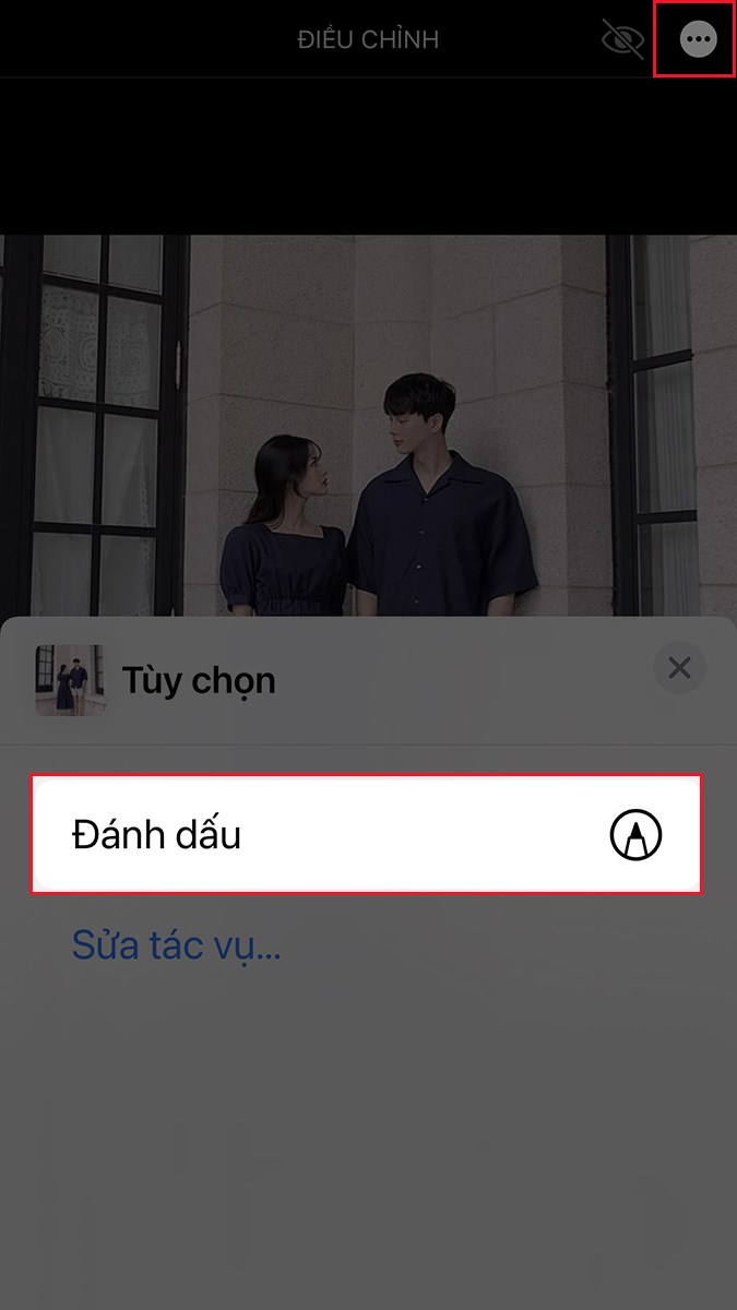 chọn nút Thêm ( biểu tượng ...)