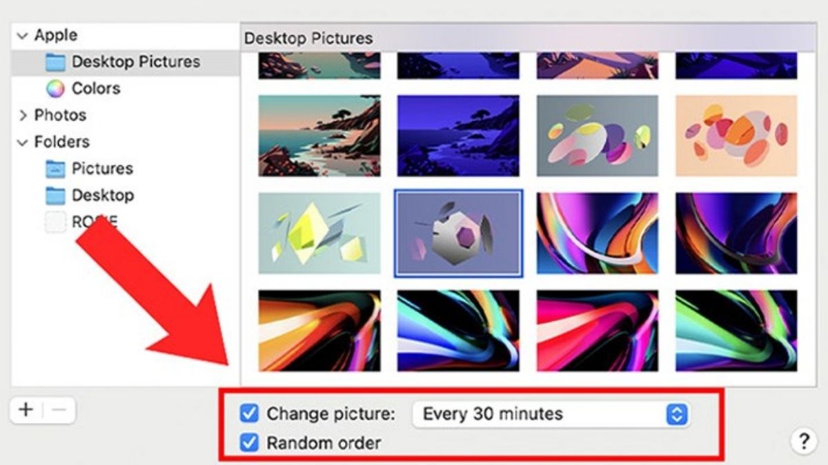 Cách tải và đổi ảnh hình nền Macbook bước 3
