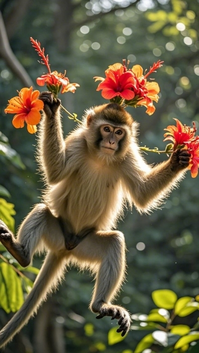 Ảnh nền khỉ 3D cute lầm lỗi