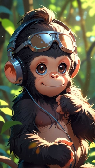 Ảnh nền khỉ 3D ngầu huyền thoại