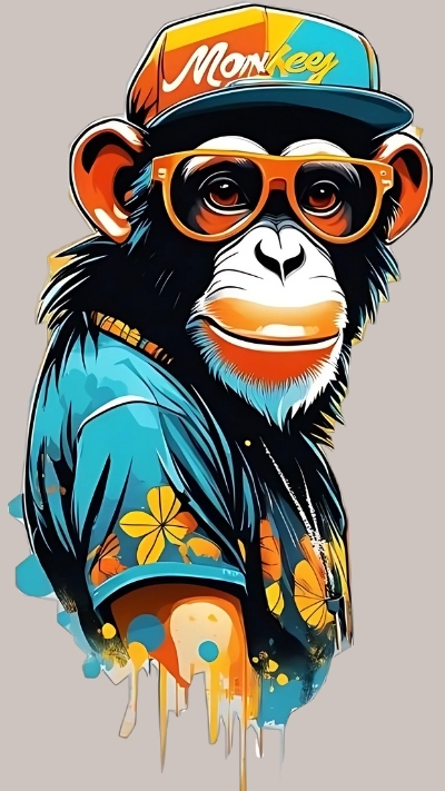 Ảnh nền khỉ 3D hoạt hình sinh động