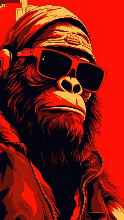 Ảnh nền khỉ 3D hoạt hình tươi sáng