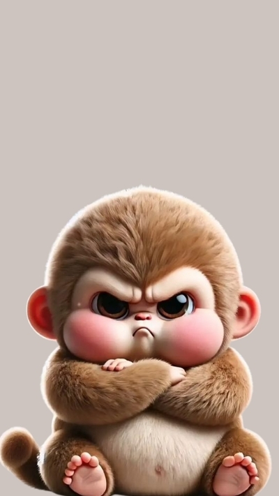 Ảnh nền khỉ 3D cute ngọt ngào