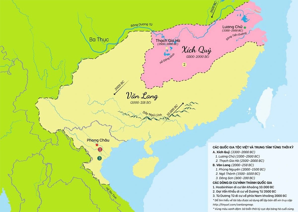 Bản đồ cổ vùng Phong Châu (Phú Thọ) - vị trí kinh đô Văn Lang