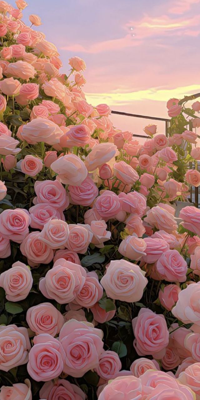 hình nền màu hồng hoa lá