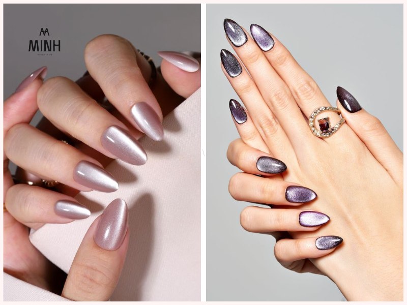 Mẫu nail mắt mèo ánh trăng trendy 2025
