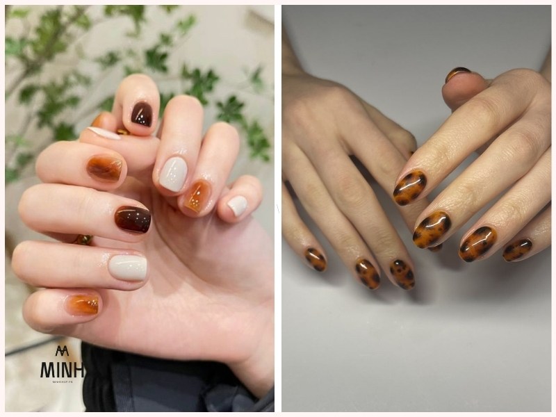 Mẫu nail móng ngắn ombre