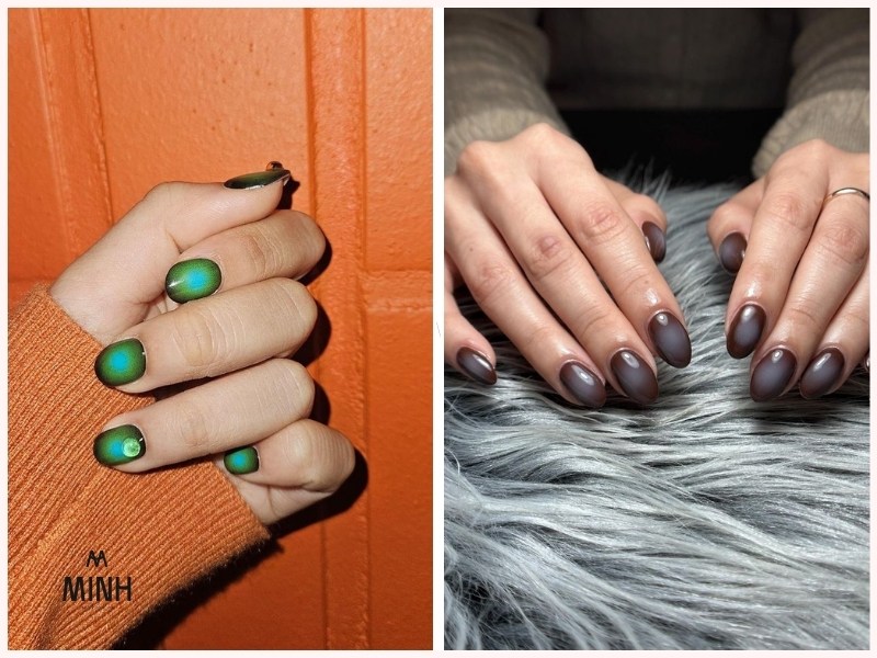 Mẫu nail móng ngắn ombre