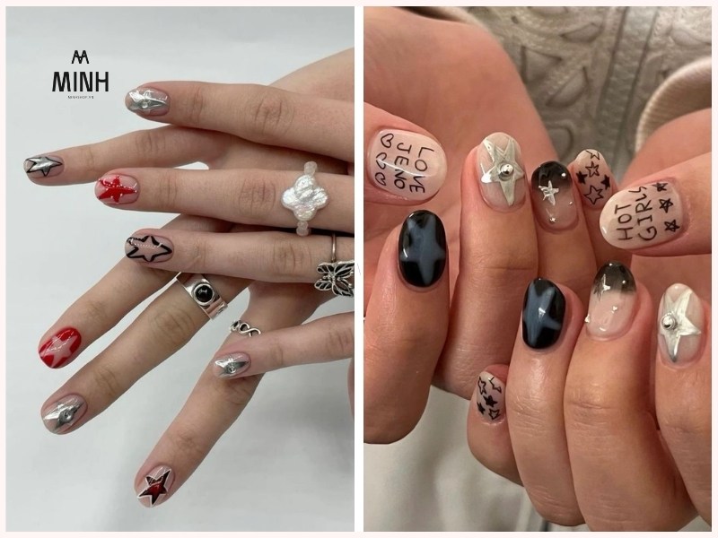 Mẫu nail đơn giản cho móng ngắn hợp da ngăm