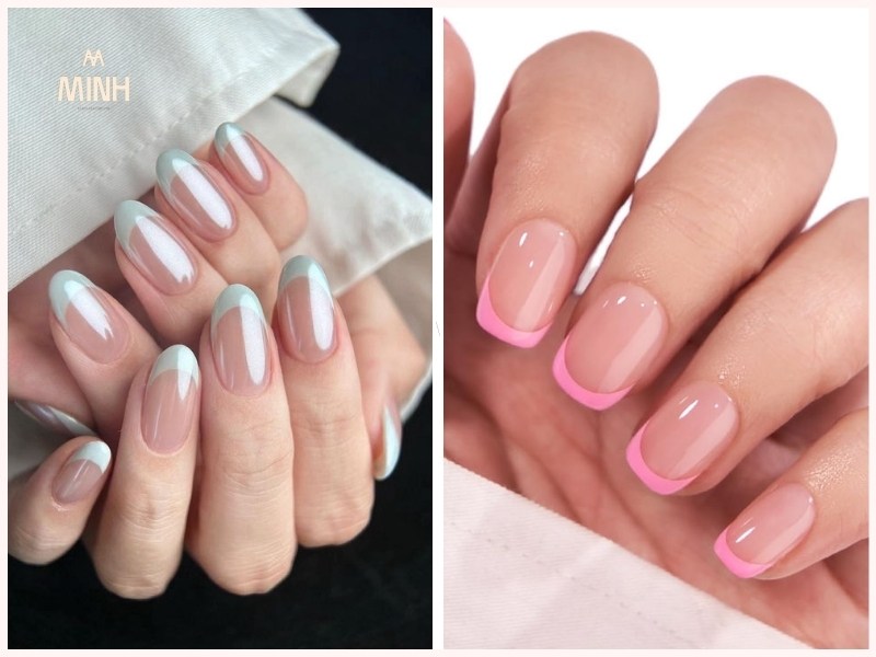 Mẫu nail đơn giản cho móng ngắn vẽ đầu móng