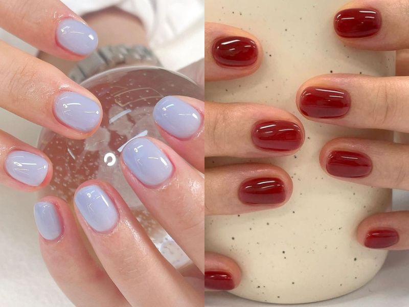 mẫu nail sơn thạch đơn giản