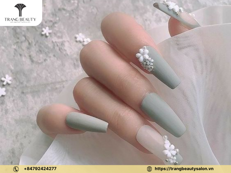 Móng dài vuông màu pastel cực xinh xắn