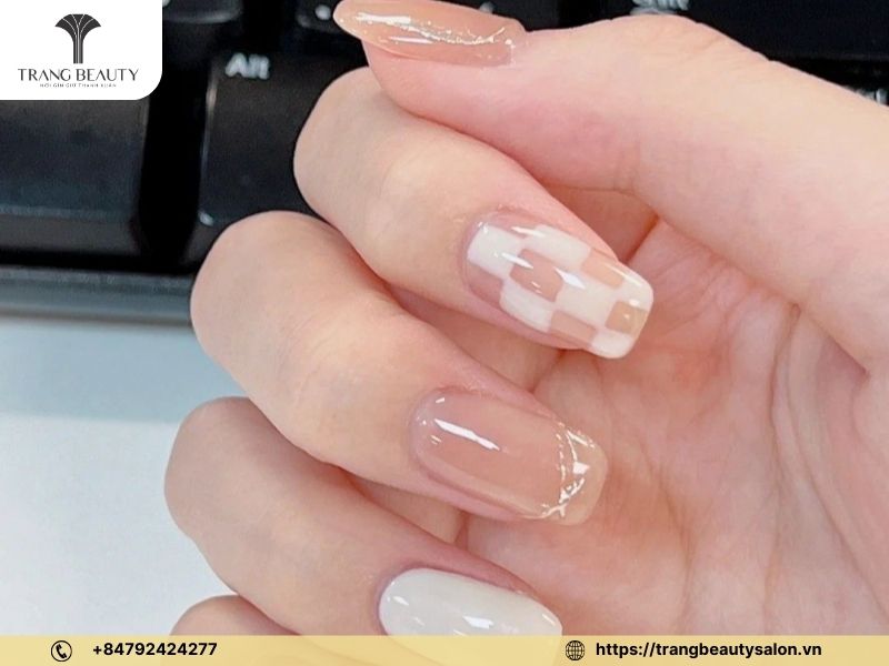 Móng dài vuông màu pastel cực xinh xắn