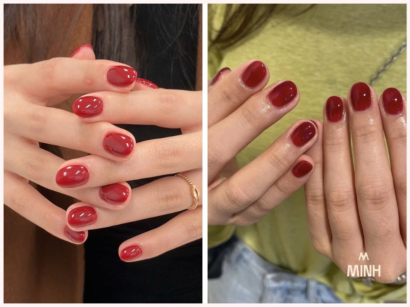 Nail thạch màu đỏ