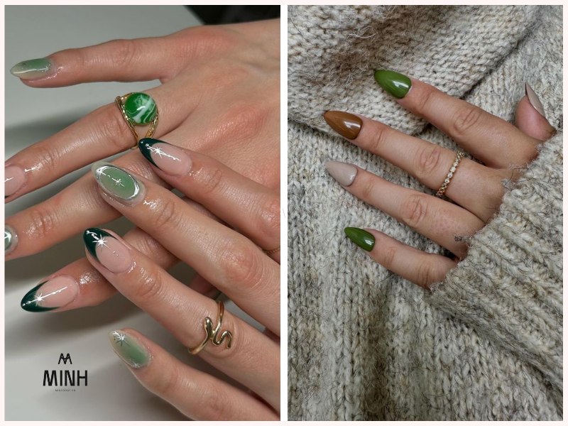 Mẫu nail sơn thạch đính charm
