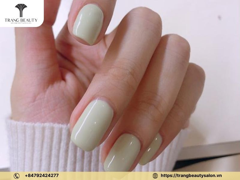 Nail xanh bơ bóng