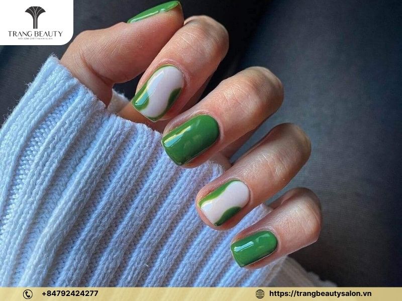 Nail xanh bơ đậm