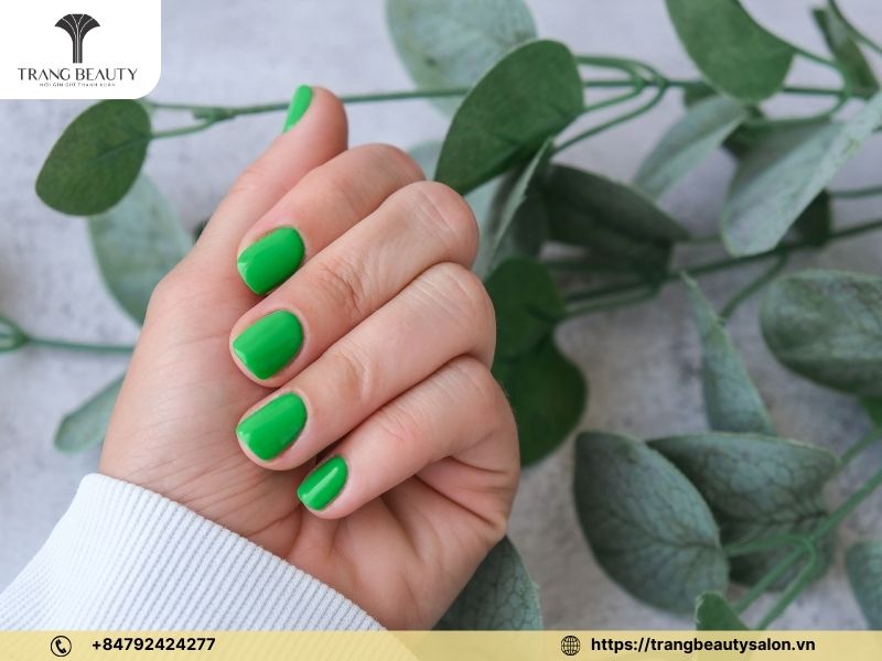Mẫu nail mắt mèo xanh bơ 