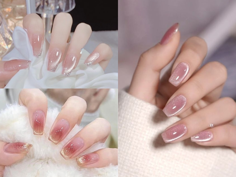 nail hồng thạch mắt mèo