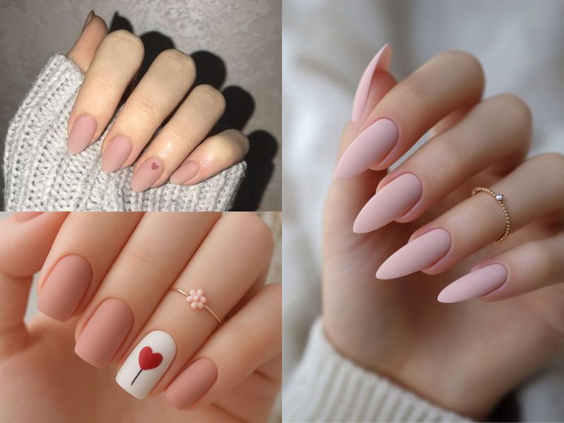 nail hồng thạch nhám dễ thương