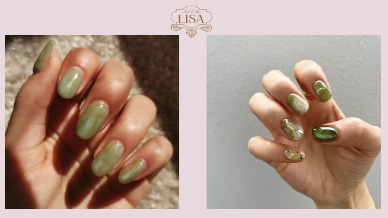 Nail Xanh Bơ Phối Màu