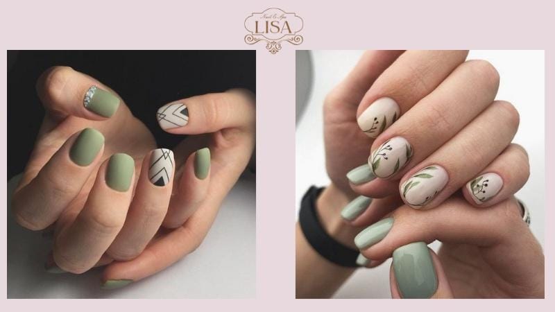 Nail Xanh Bơ Tráng Gương