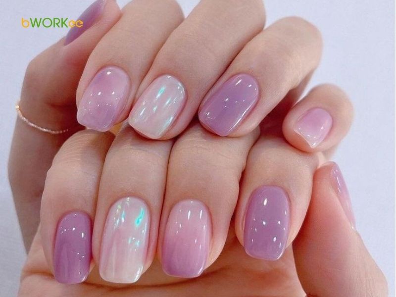 Các mẫu nail màu tím đi làm/Công sở