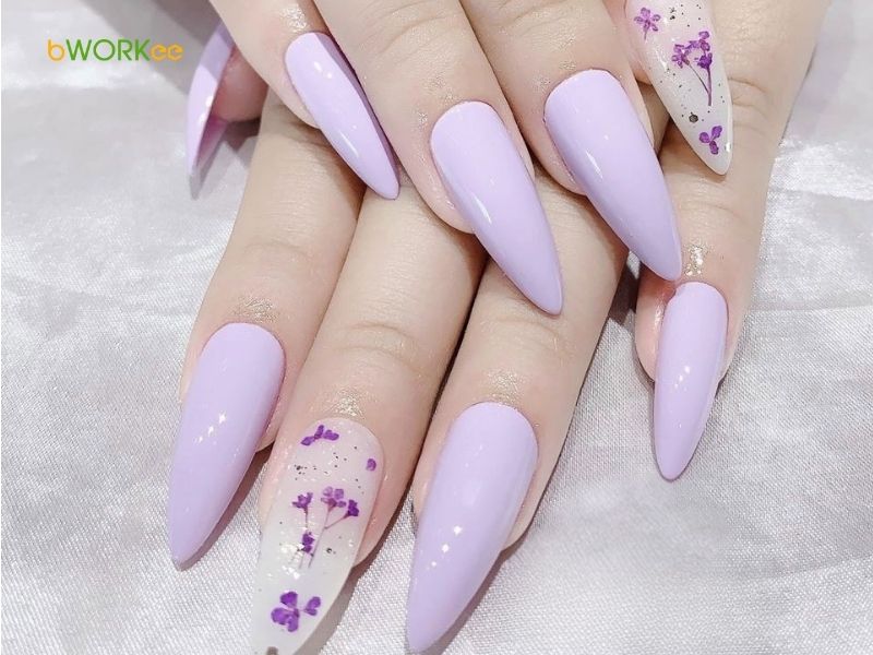 Nail màu tím sữa