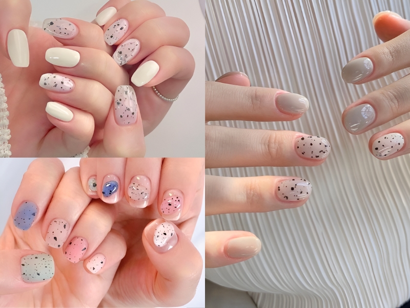Nail ngắn muối tiêu mới mẻ cho giới trẻ. (Nguồn: Margarita - Pinterest)