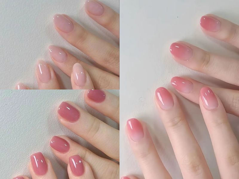 nail hồng thạch trơn
