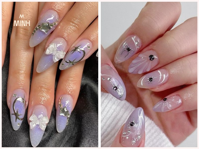 Nail thạch màu xanh lá