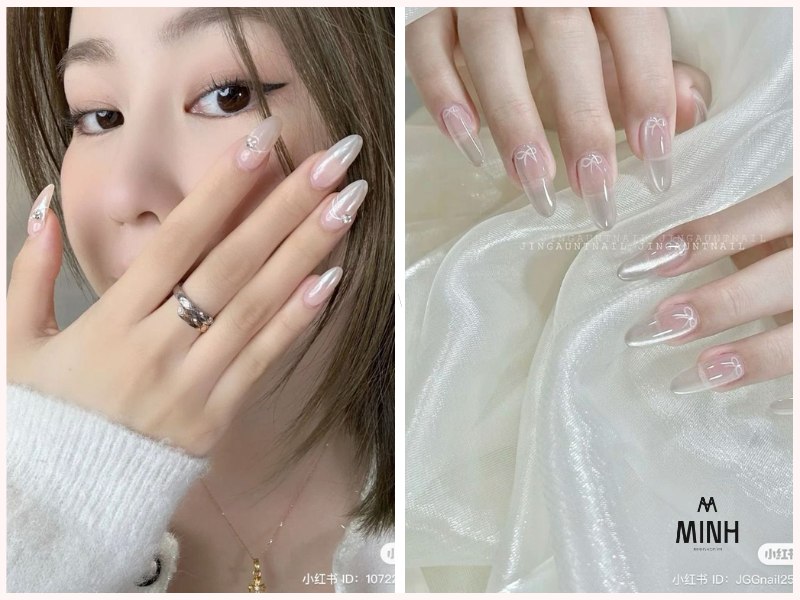 Kiểu nail phù hợp với phong cách nhẹ nhàng 