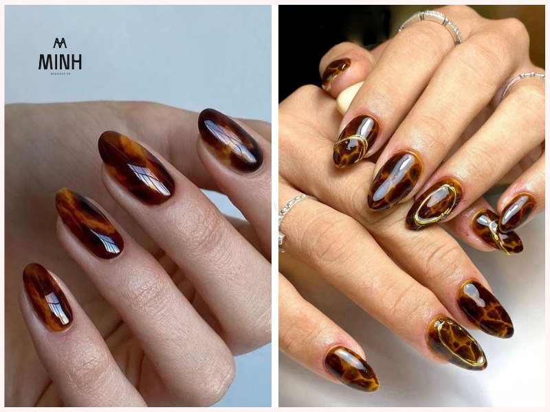 Mẫu nail sơn thạch đính charm