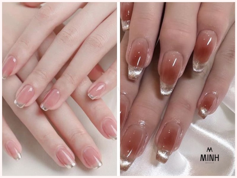 Mẫu nail sơn thạch ombre