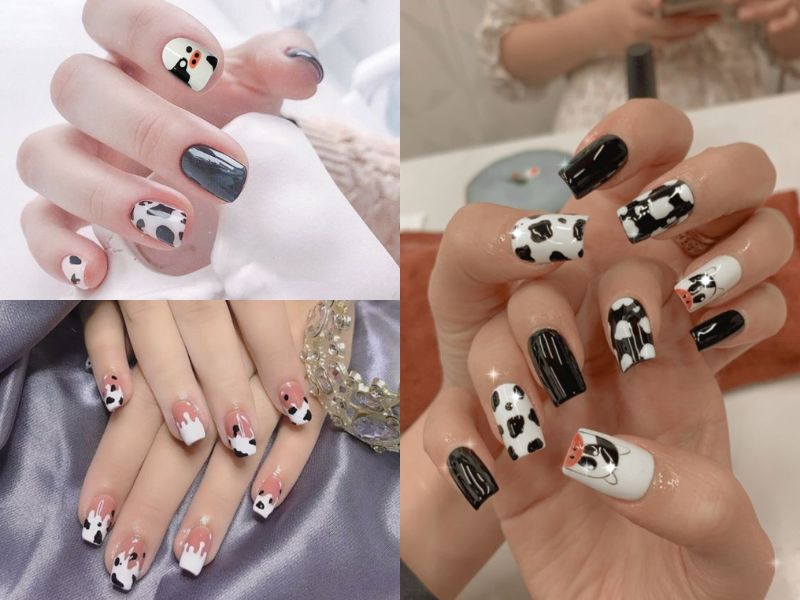 Mẫu móng tay vuông bò sữa (Nguồn: Vân Anh - Pinterest)