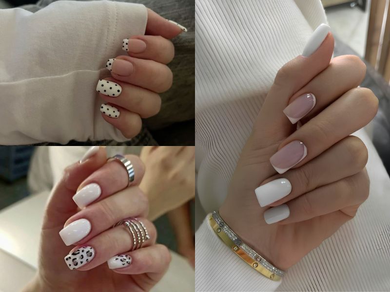 nail vuông trắng
