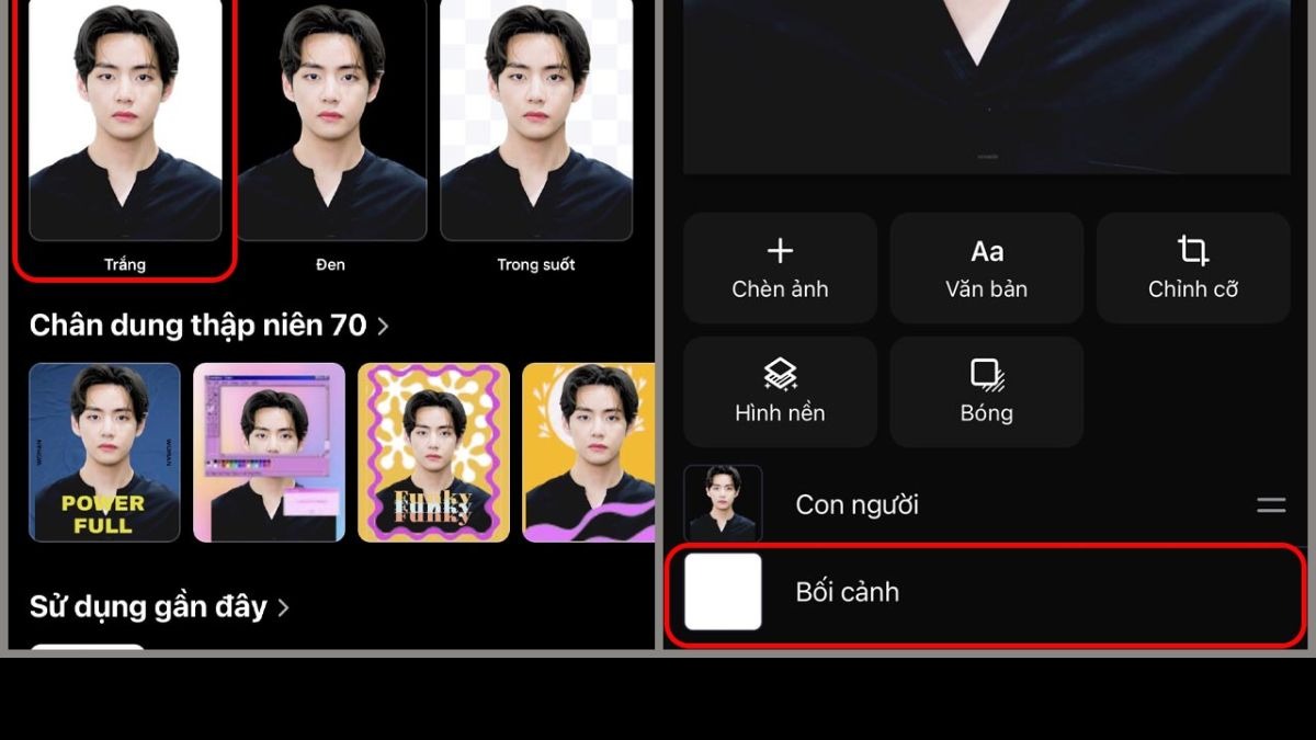 Cách ghép nền xanh ảnh thẻ trên điện thoại bước 2