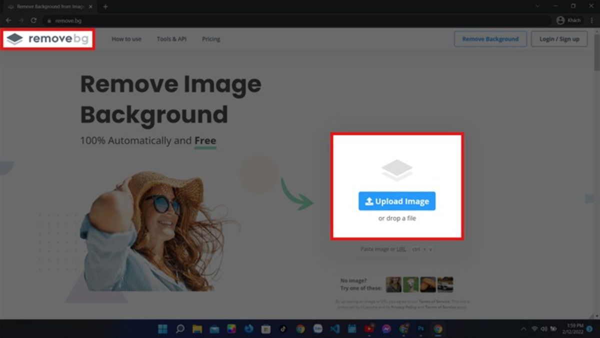 Ghép nền xanh, trắng ảnh thẻ trên máy tính bước 1