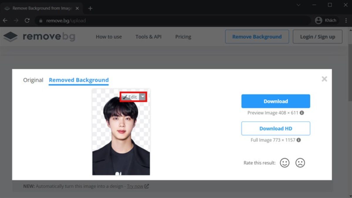 Ghép nền xanh, trắng ảnh thẻ trên máy tính bước 2