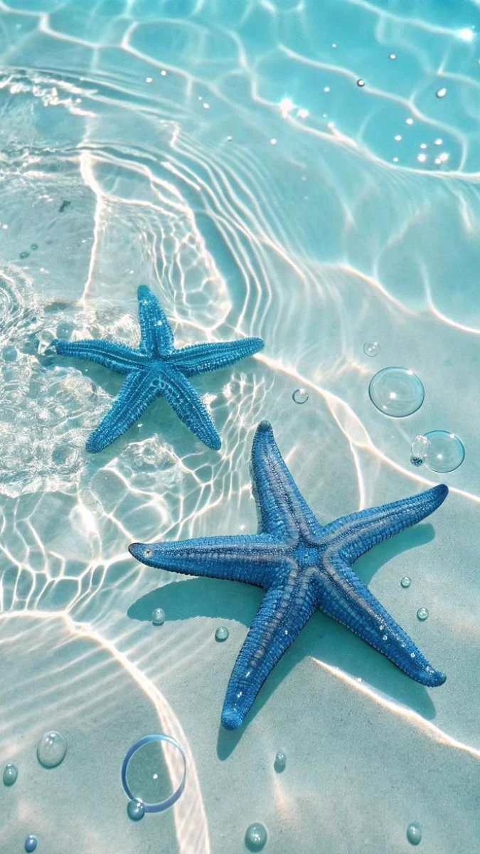 Mặt nước trong veo cùng như chú sao biển