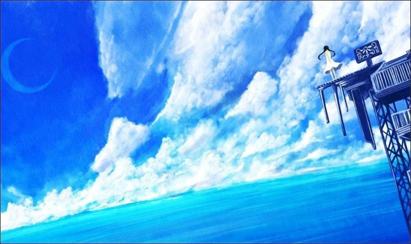 Hình nền màu xanh dương anime đẹp nhất