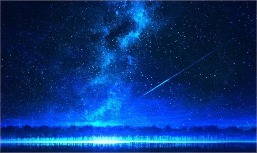 Hình nền màu xanh dương galaxy lấp lánh